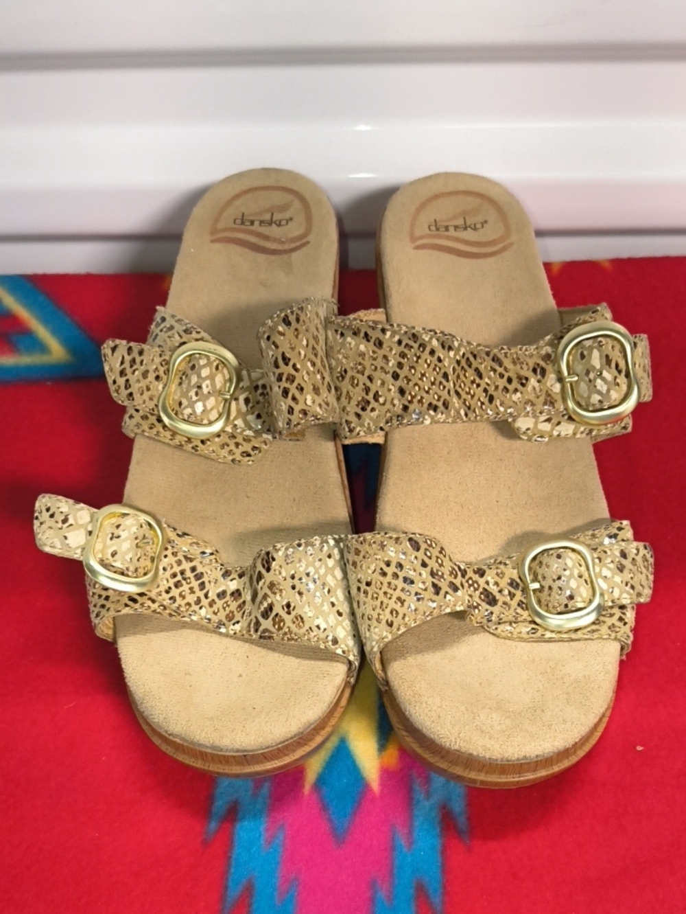 Dansko Sophie Snake Print Slide Sandals Women's EU 39 US Size 8.5-9